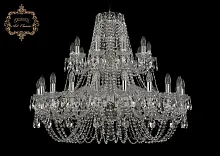 Люстра подвесная хрустальная 11.11.20+10.360.2d.Cr.Sp Богемиа Арт Классик прозрачная на 30 ламп, основание хром в стиле классический Люстра подвесная хрустальная 11.11.20+10.360.2d.Cr.Sp Богемиа Арт Классик прозрачная на 30 ламп, основание хром в стиле классический